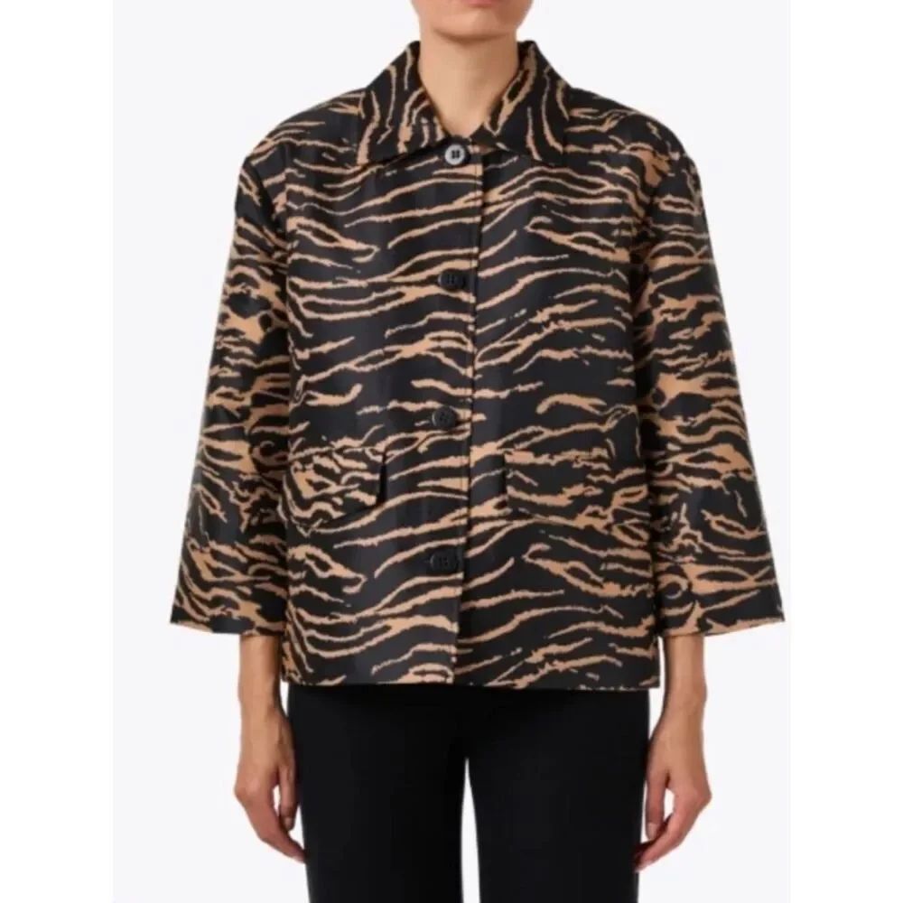 Baum Und Pferdgarten Betina Cinnamon Zebra Print Jacket Womens 12 XL
